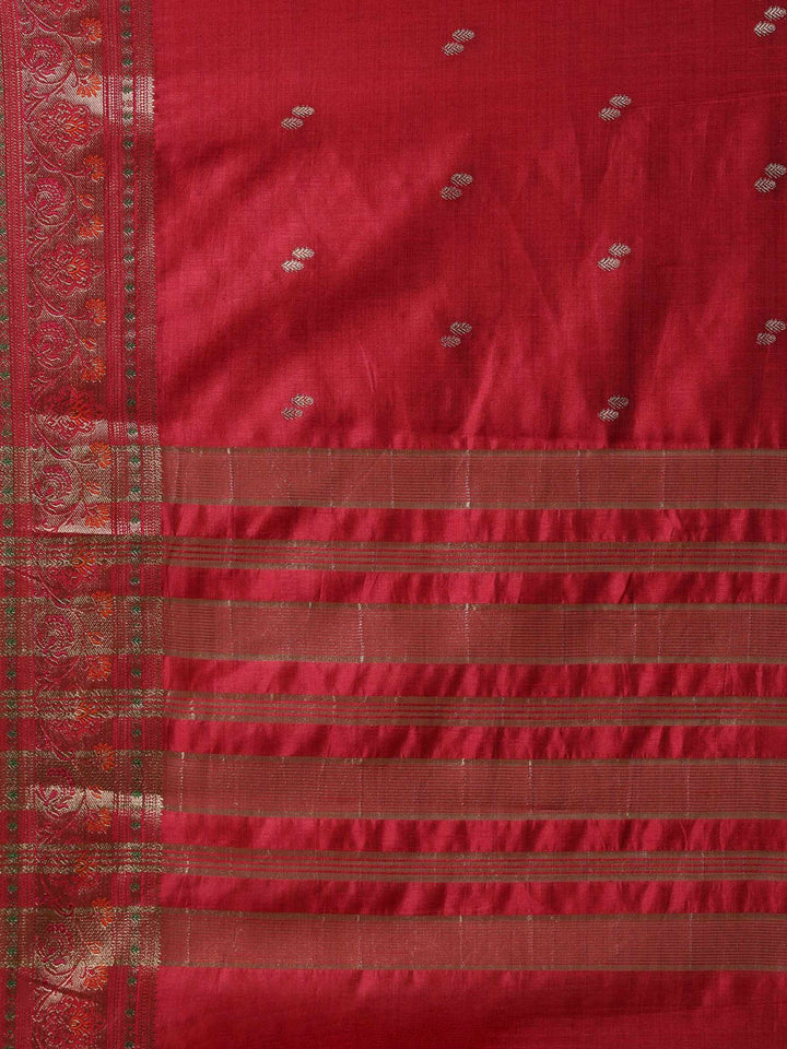 Hot Pink Woven Design Art Silk Saree