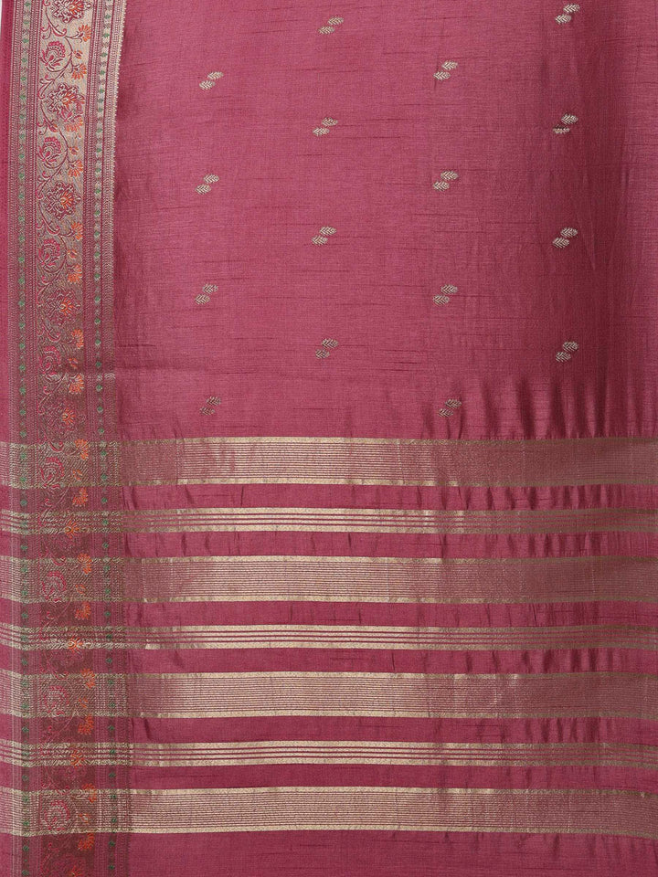 Lavender Woven Design Art Silk Saree