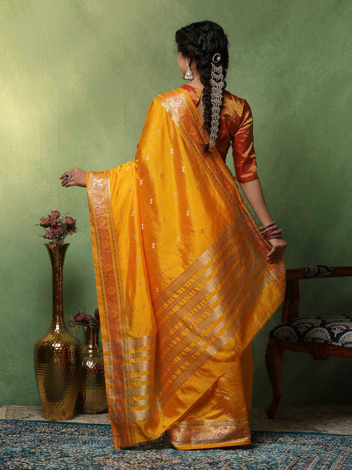 Mustard Woven Design Art Silk Saree