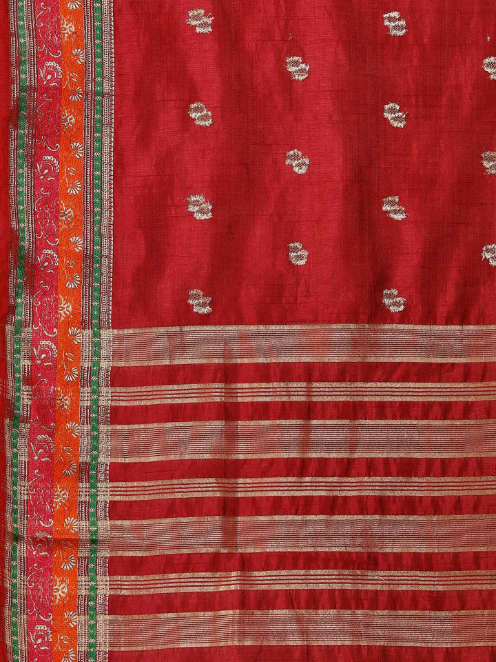 Wine Woven Design Art Silk Saree