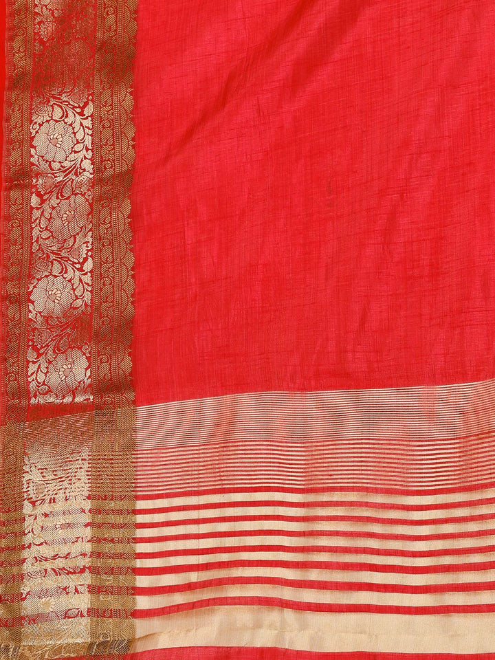 Hot Pink Woven Design Art Silk Saree