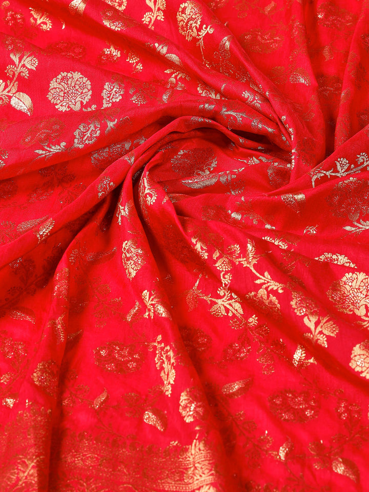 Hot Pink Woven Design Art Silk Saree