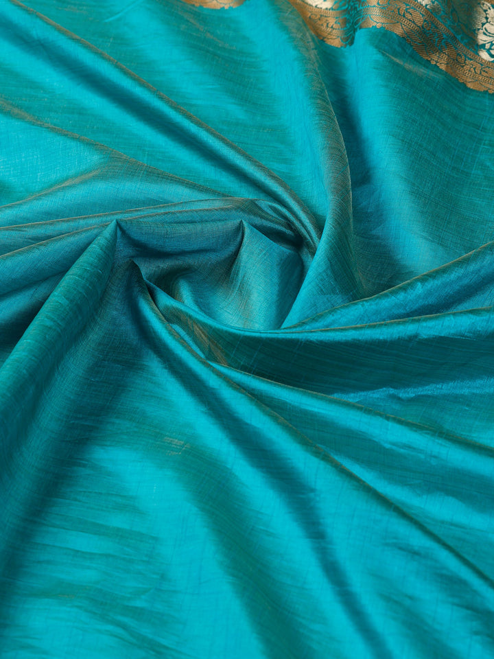 Lake Blue Woven Design Art Silk Saree