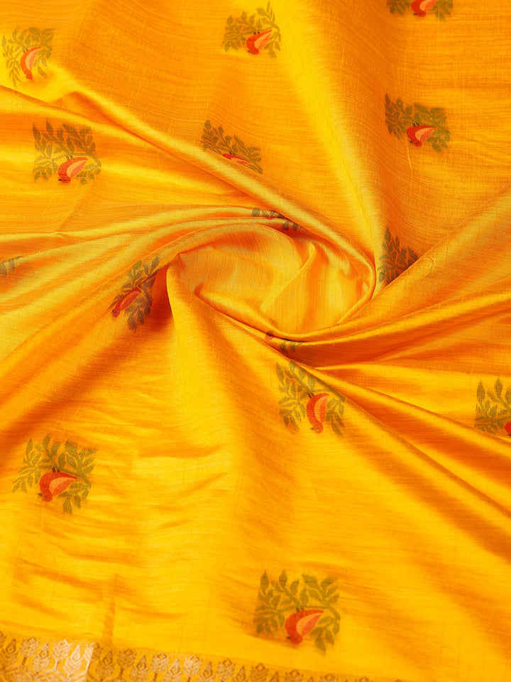 Mustard Woven Design Art Silk Saree