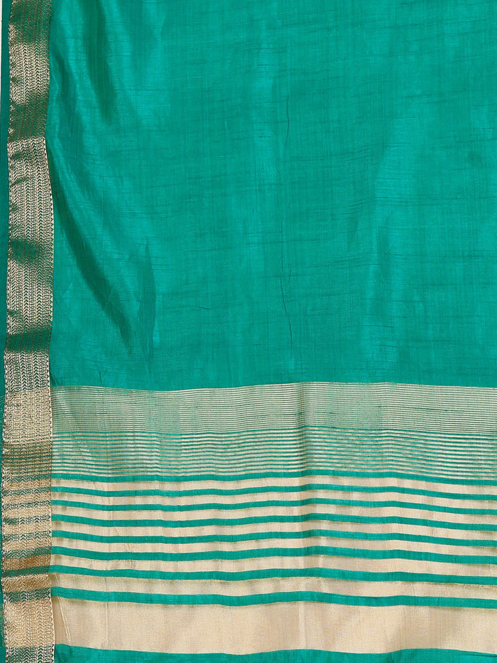 Green Woven Design Art Silk Saree