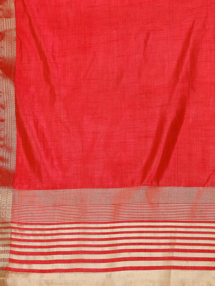 Hot Pink Woven Design Art Silk Saree