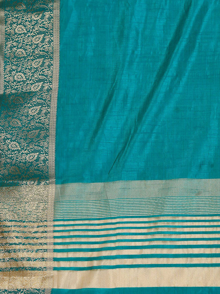 Lake Blue Woven Design Art Silk Saree