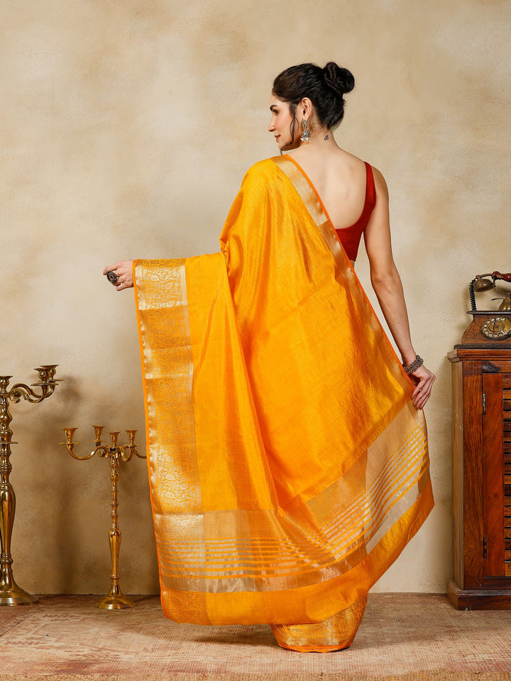 Mustard Woven Design Art Silk Saree