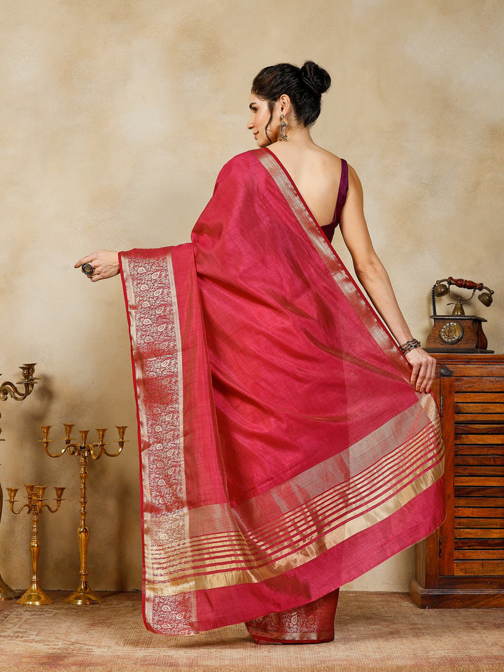 Wine Woven Design Art Silk Saree