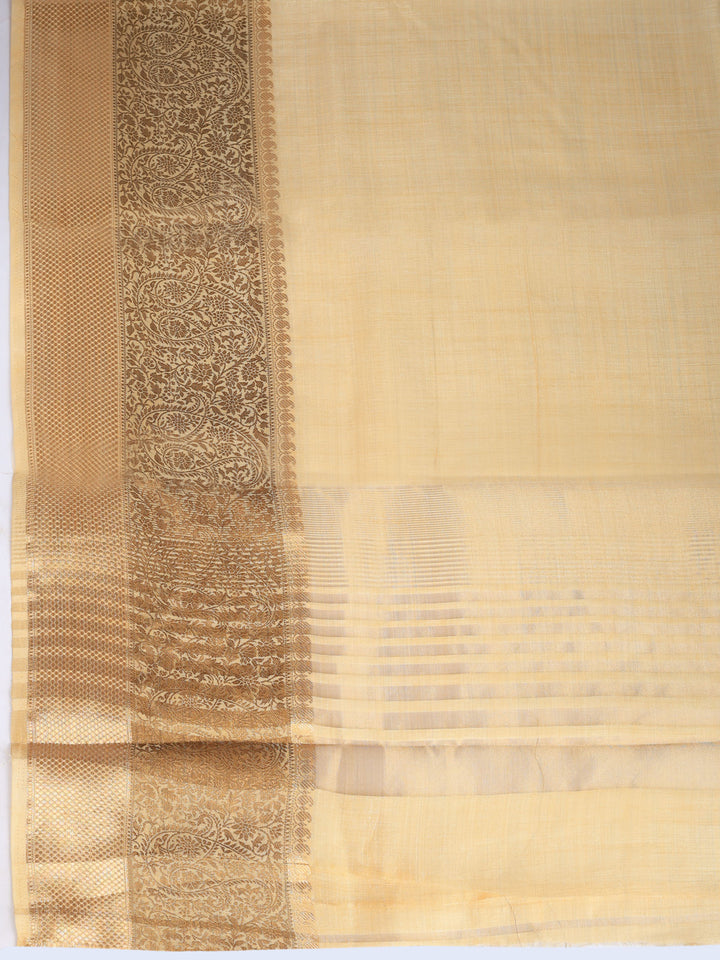 Beige Woven Design Art Silk Saree