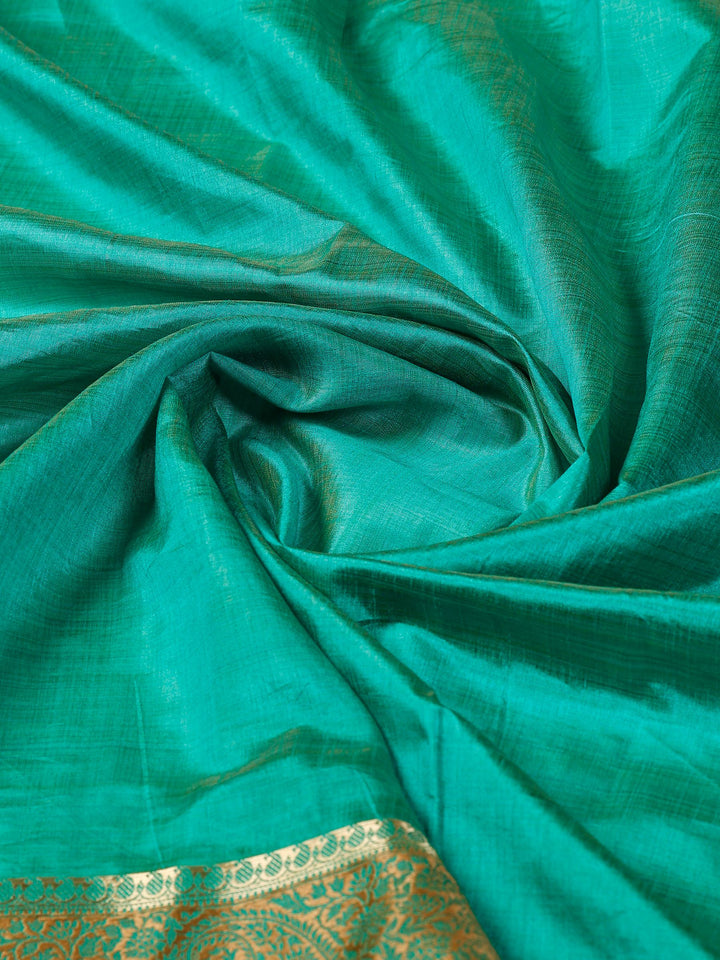 Green Woven Design Art Silk Saree