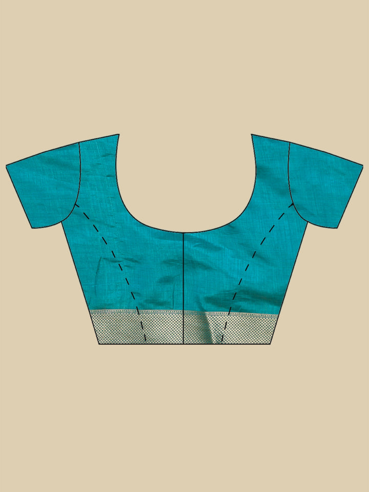 Lake Blue Woven Design Art Silk Saree