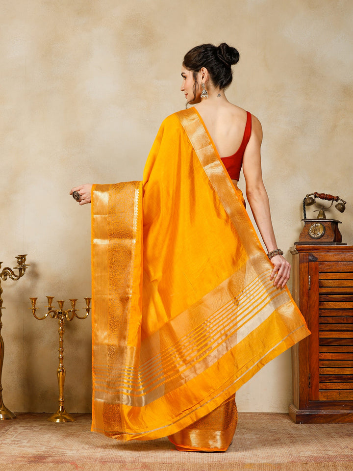 Mustard Woven Design Art Silk Saree