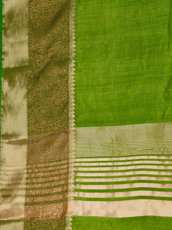 Parrot Green Woven Design Art Silk Saree
