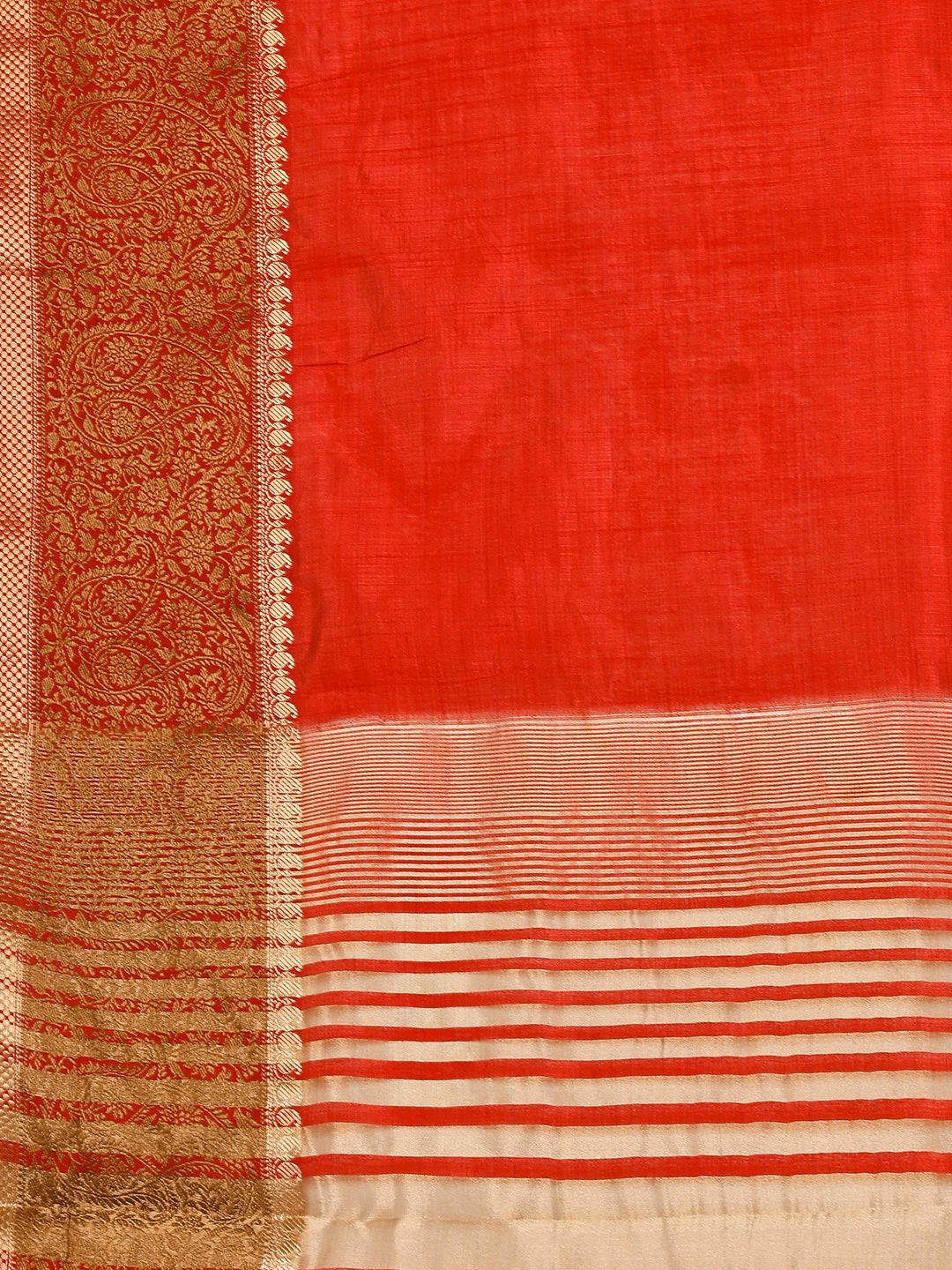Rust Woven Design Art Silk Saree