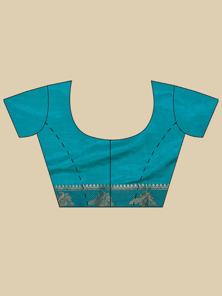 Lake Blue Woven Design Art Silk Saree