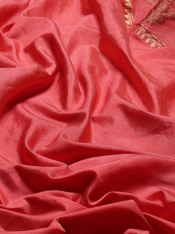 Pink Woven Design Art Silk Saree