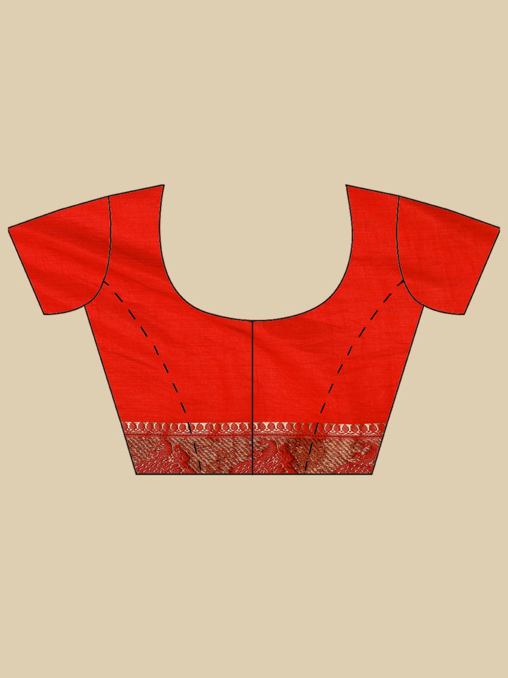 Red Woven Design Art Silk Saree