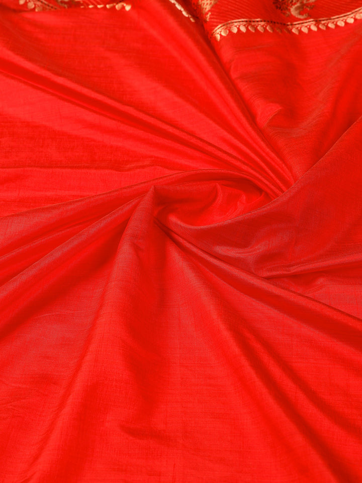 Red Woven Design Art Silk Saree