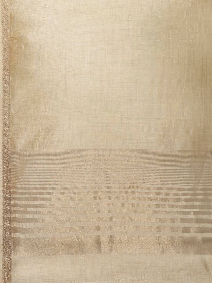 Beige Woven Design Art Silk Saree
