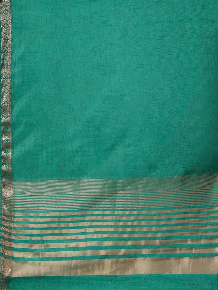 Green Woven Design Art Silk Saree
