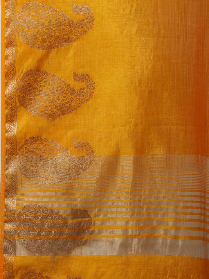 Mustard Woven Design Art Silk Saree