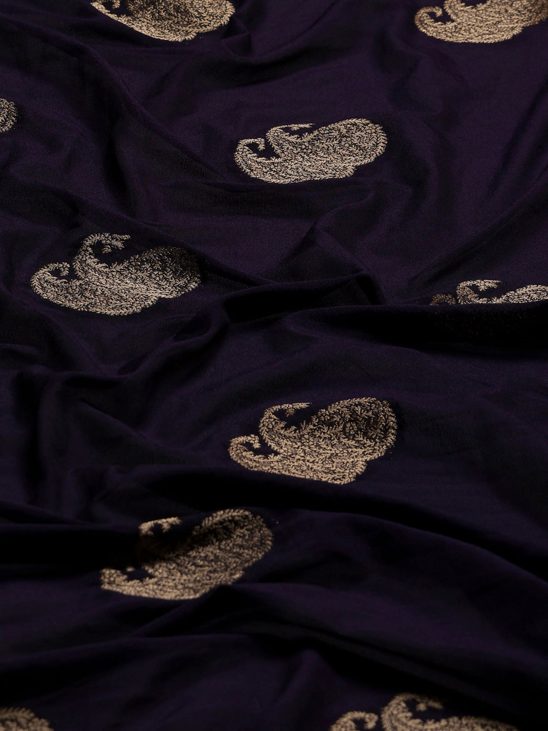 Navy Blue Woven Design Art Silk Saree