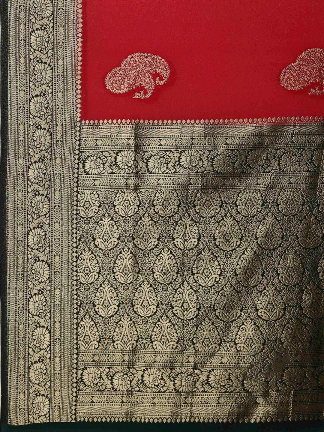 Red Woven Design Art Silk Saree