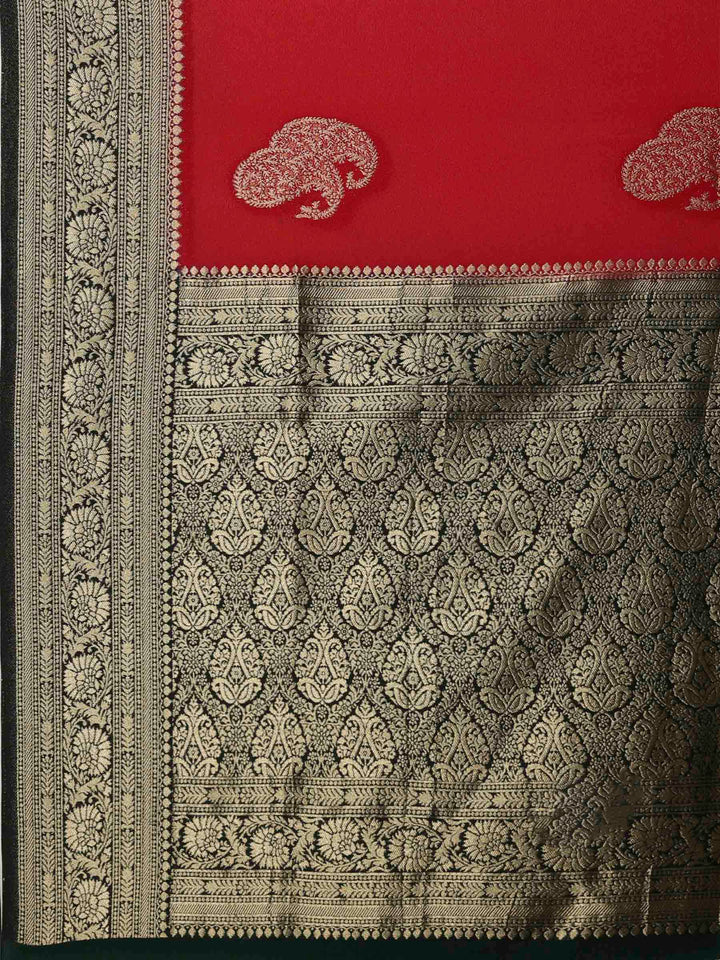 Red Woven Design Art Silk Saree