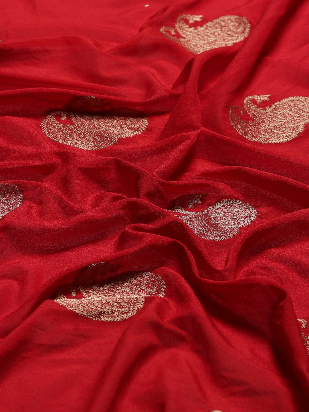 Red Woven Design Art Silk Saree