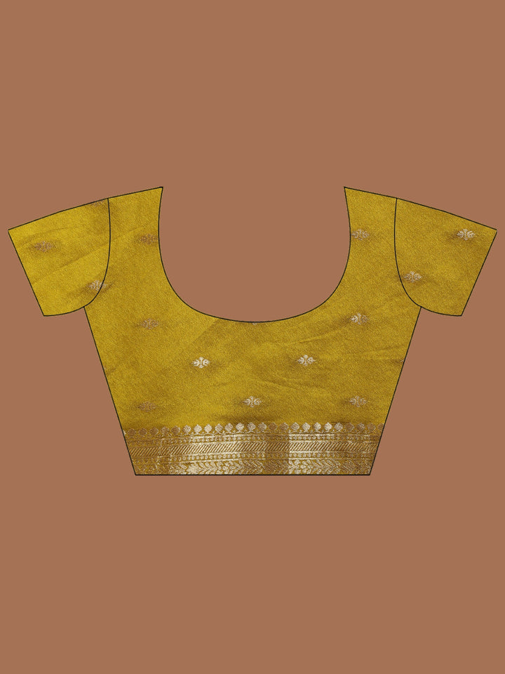 Lemon Zari Booti Art Silk Saree