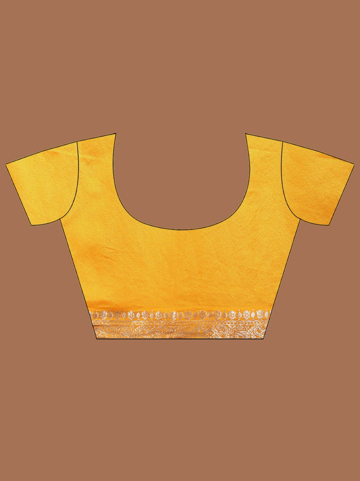Mustard Zari Booti Art Silk Saree
