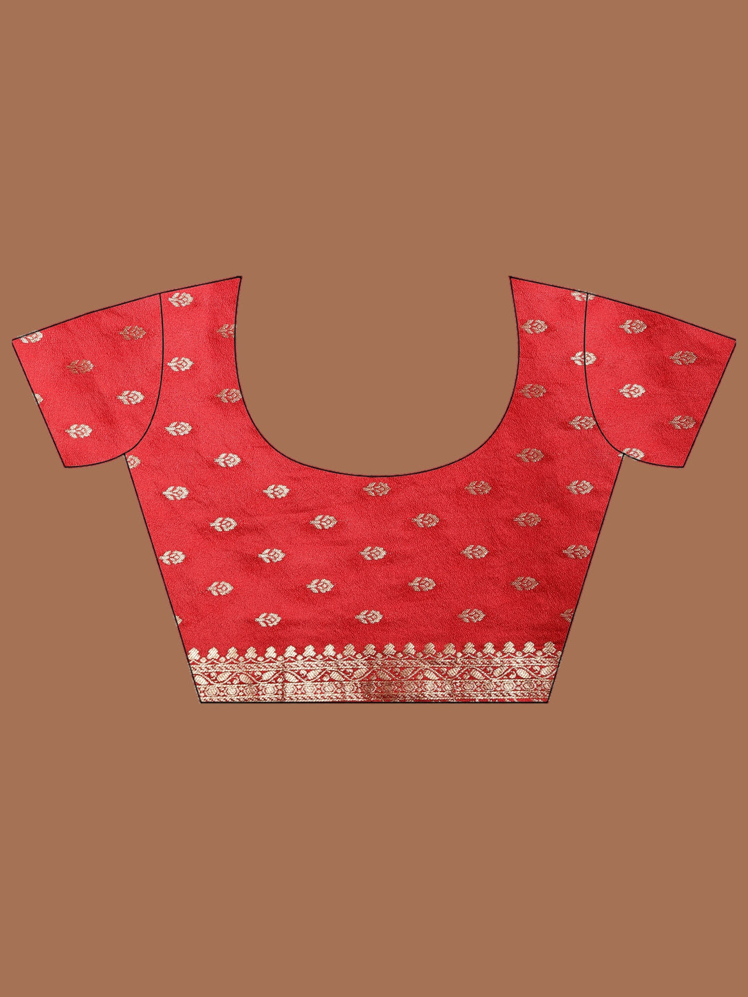 Red Zari Booti Art Silk Saree
