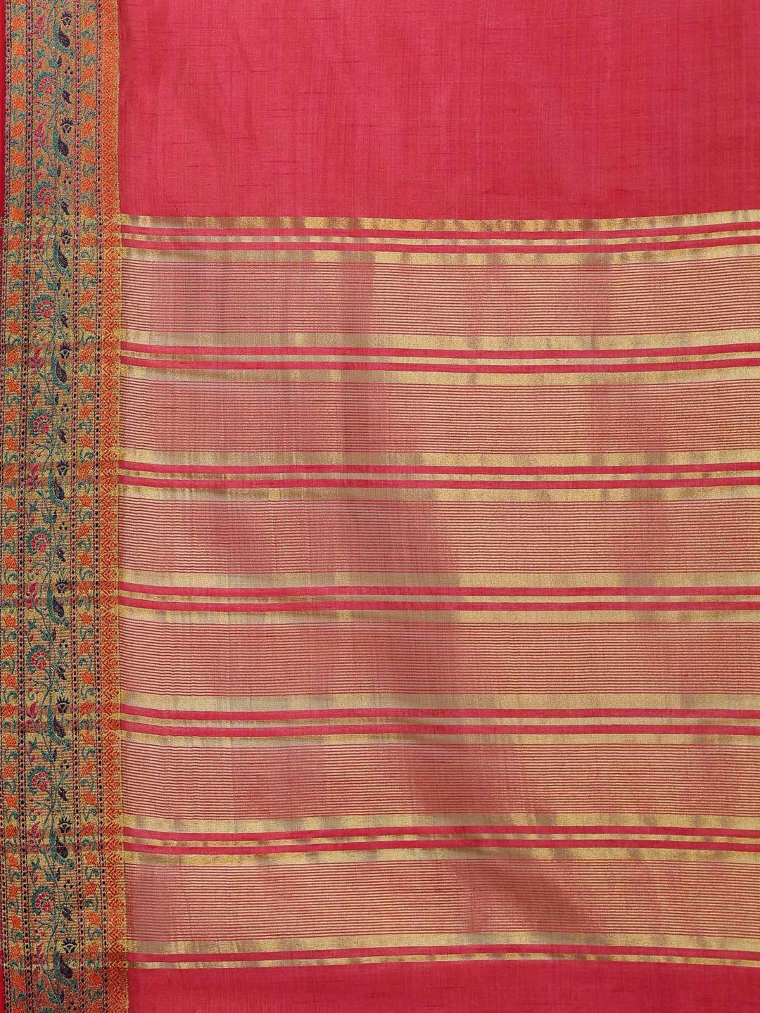 Hot Pink Woven Design Art Silk Saree