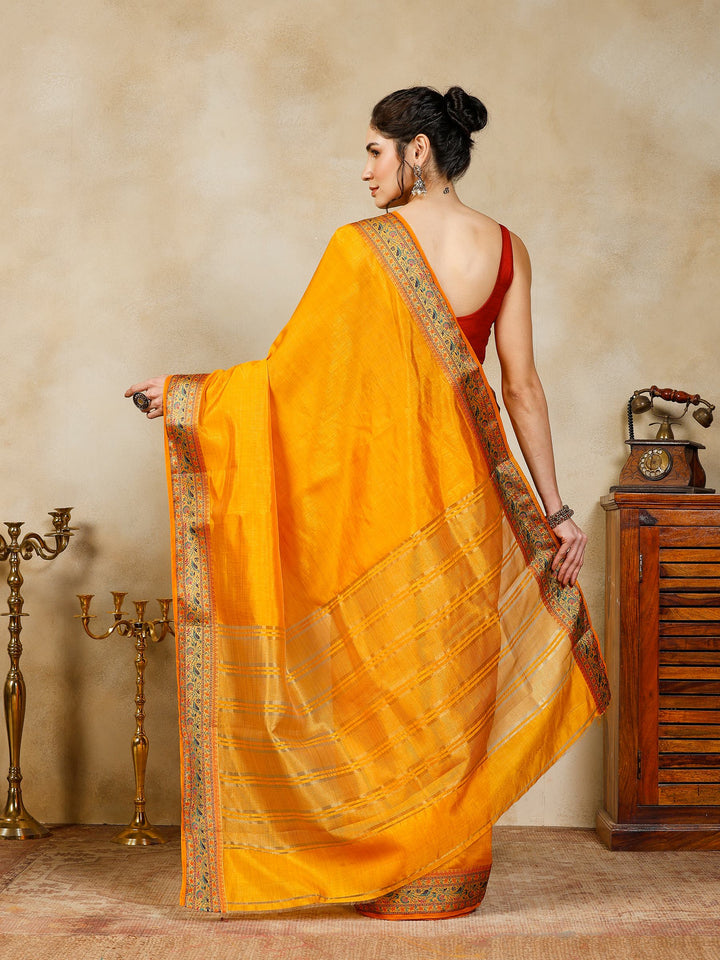 Mustard Woven Design Art Silk Saree
