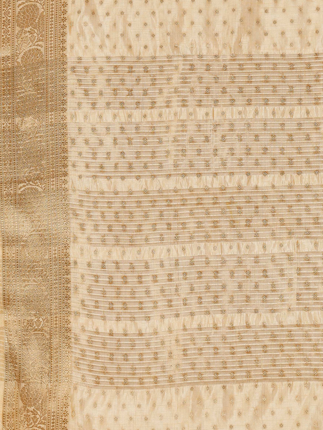 Beige Woven Design Art Silk Saree