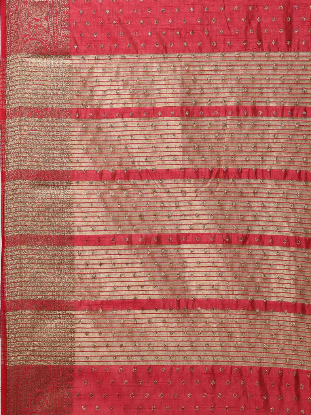 Hot Pink Woven Design Art Silk Saree