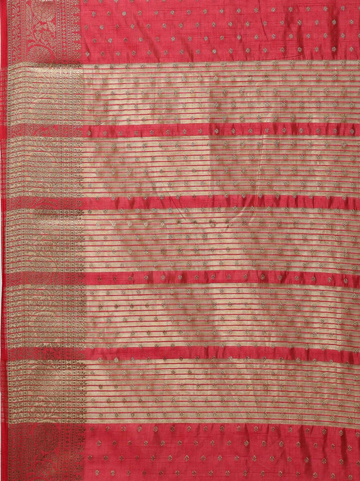 Hot Pink Woven Design Art Silk Saree