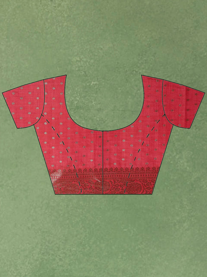 Hot Pink Woven Design Art Silk Saree
