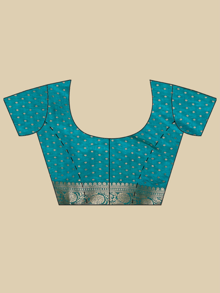 Lake Blue Woven Design Art Silk Saree