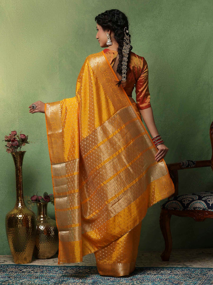 Mustard Woven Design Art Silk Saree