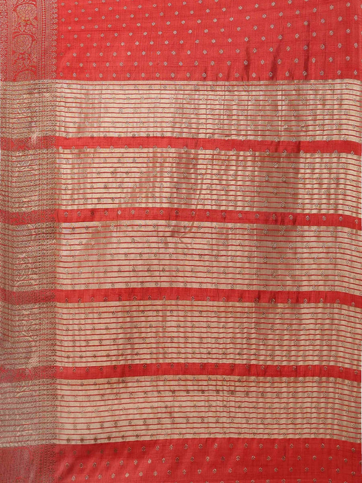 Rust Woven Design Art Silk Saree