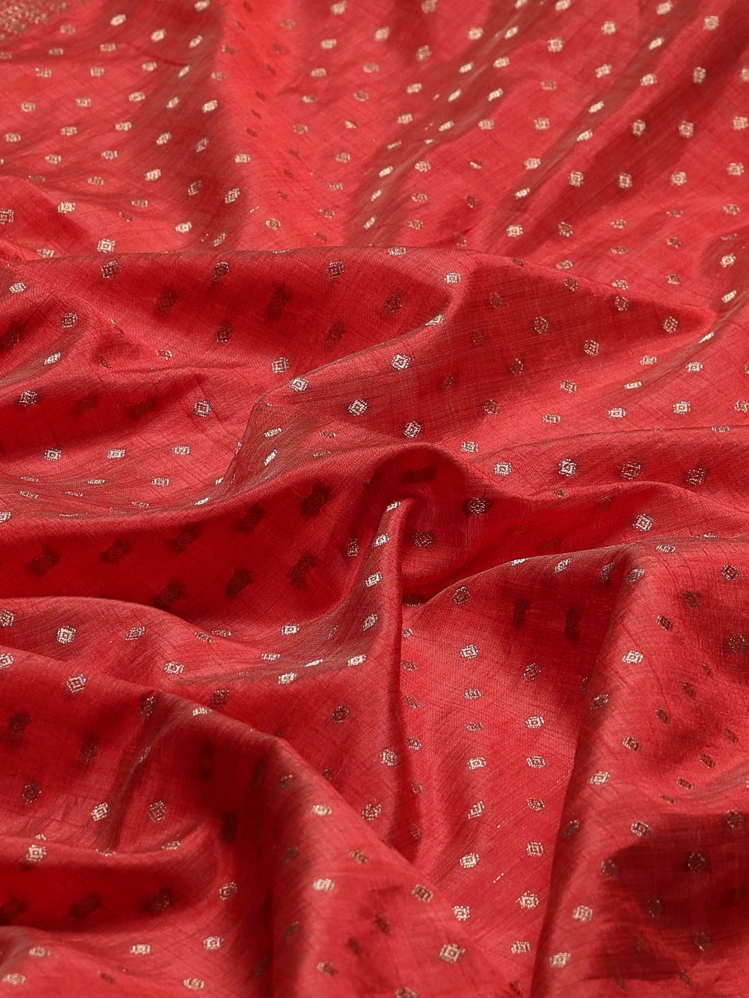 Rust Woven Design Art Silk Saree