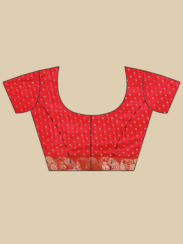 Hot Pink Woven Design Art Silk Saree