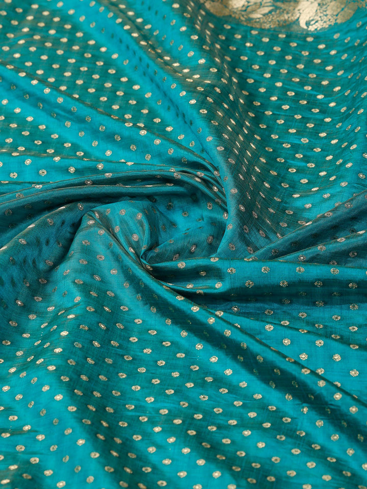 Lake Blue Woven Design Art Silk Saree