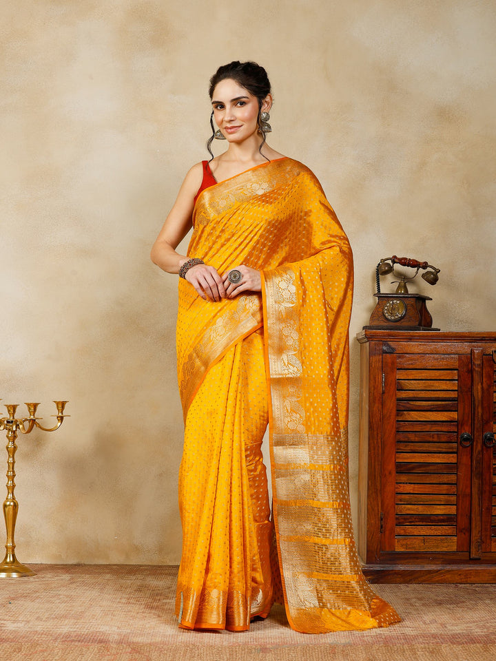 Mustard Woven Design Art Silk Saree
