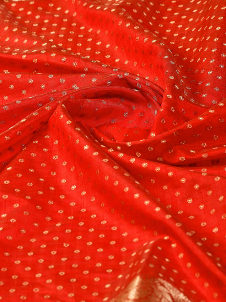 Rust Woven Design Art Silk Saree