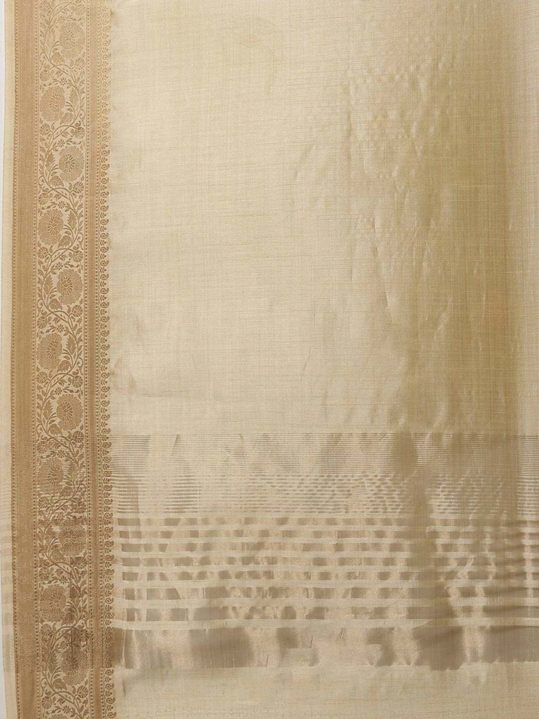 Beige Woven Design Art Silk Saree