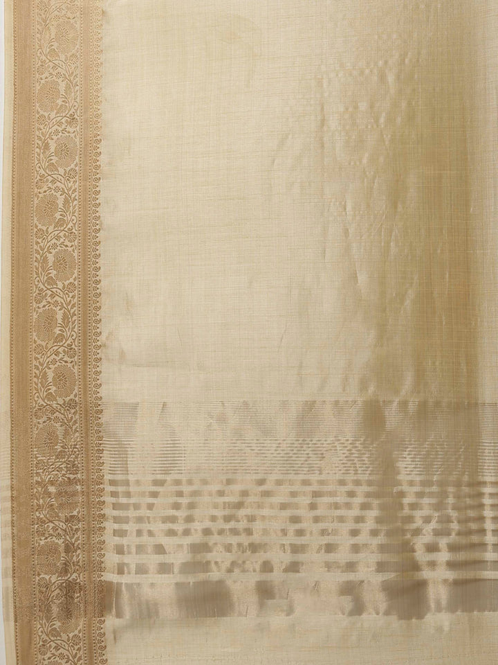 Beige Woven Design Art Silk Saree