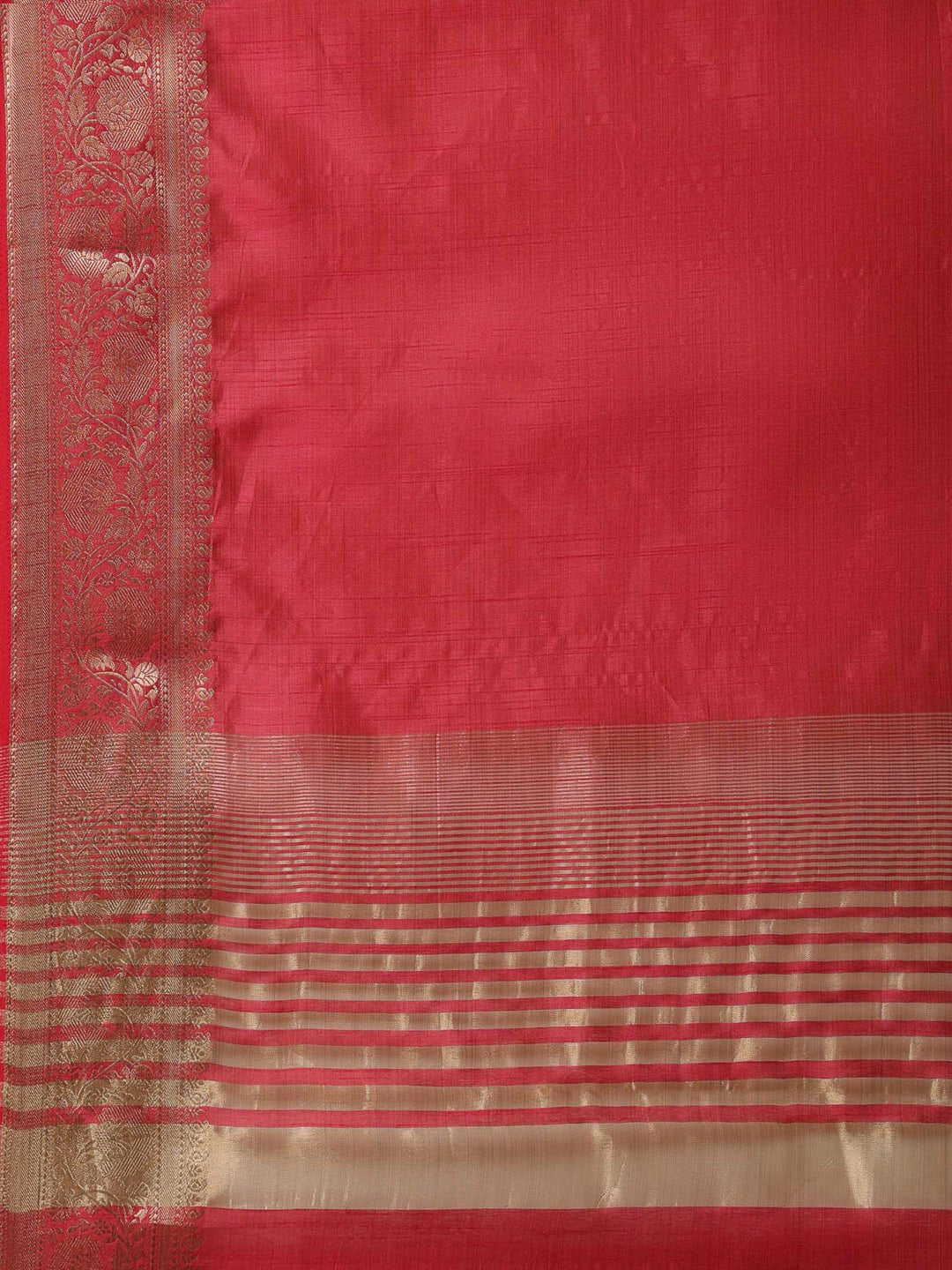 Hot Pink Woven Design Art Silk Saree